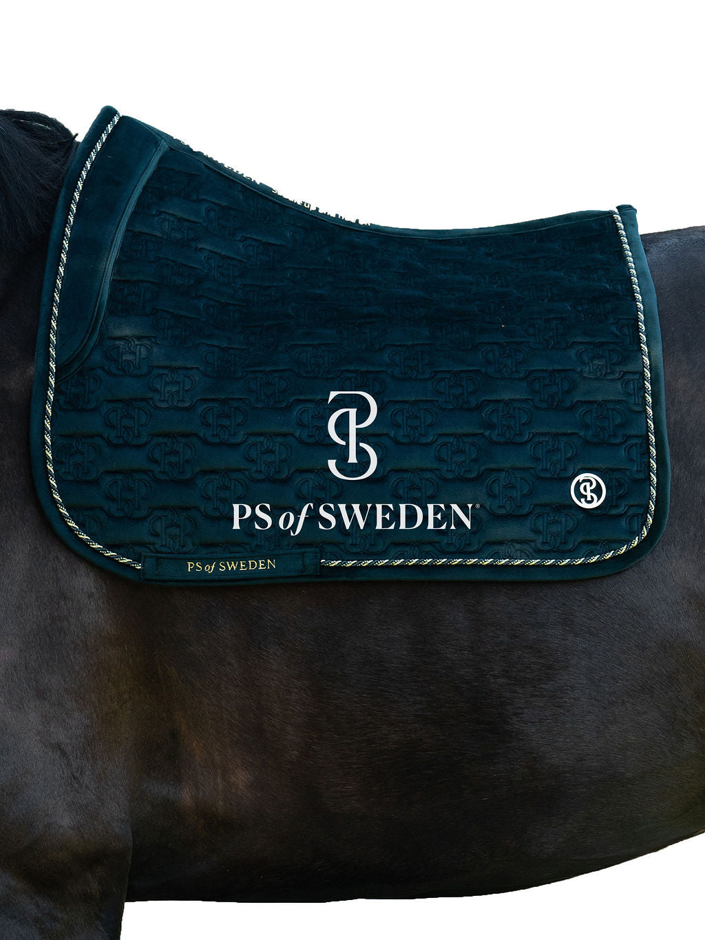 【2点セット】馬場用ゼッケン&イヤーネット ベルベットキルティング アナトミカル構造 4色 Ps of Sweden