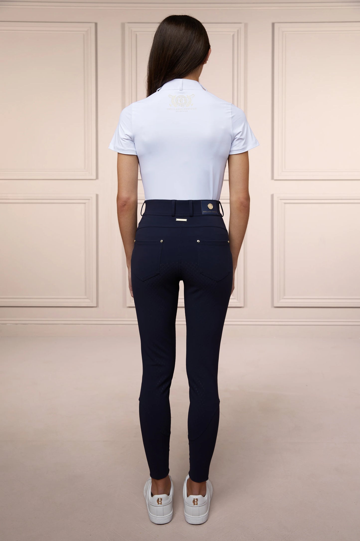 撥水ストレッチキュロット フルグリップ ダークネイビー/ブラック/サンド レディース Holland Cooper