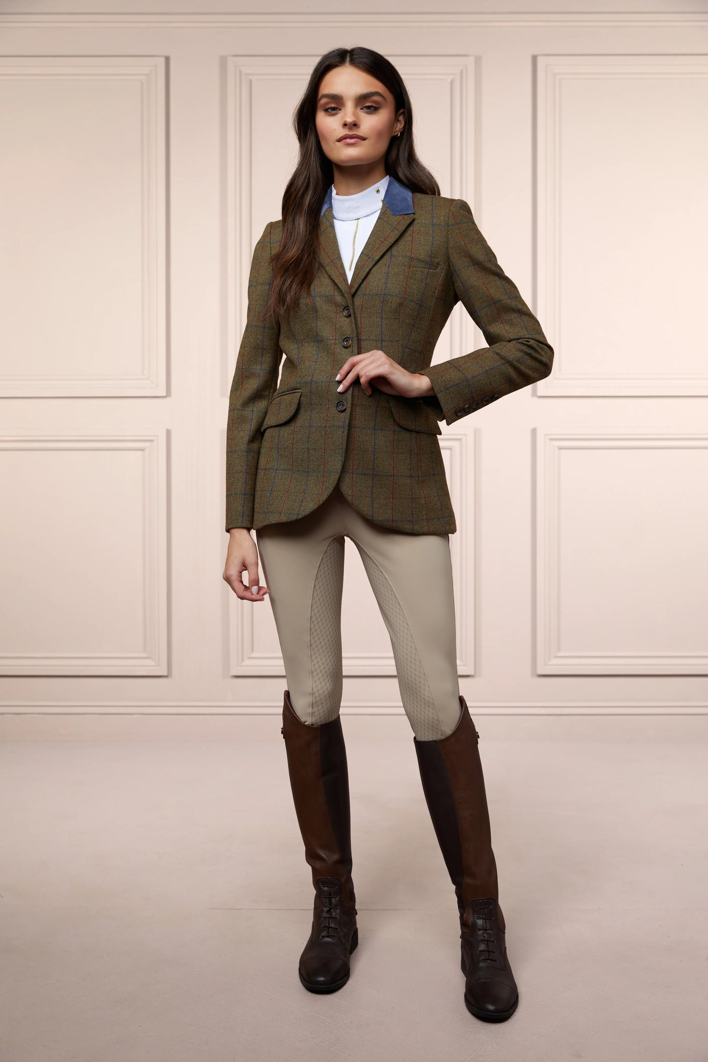 撥水ストレッチキュロット フルグリップ ダークネイビー/ブラック/サンド レディース Holland Cooper