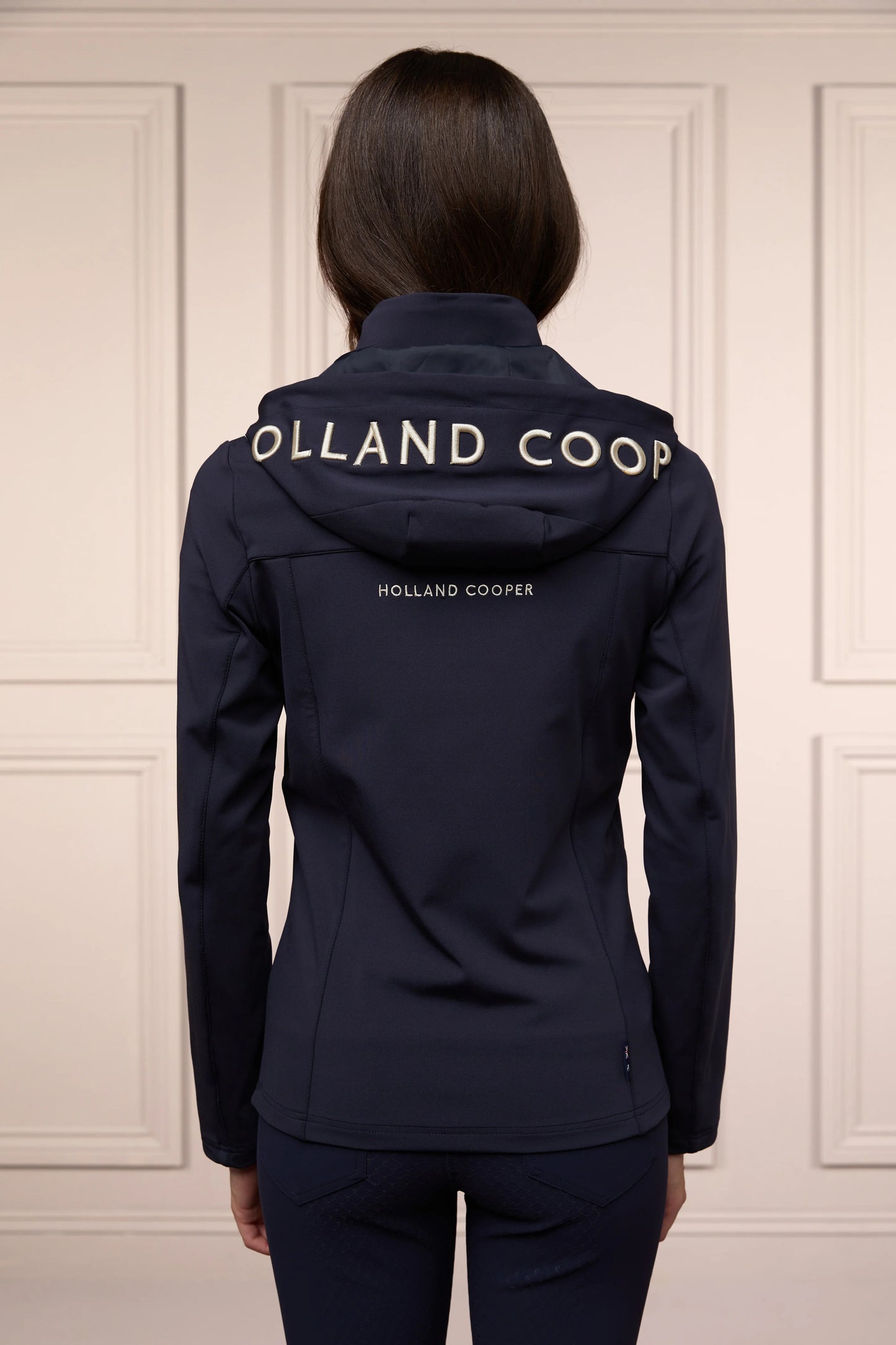 フード付きライディングシェルジャケット ネイビー/カーキ レディース Holland Cooper