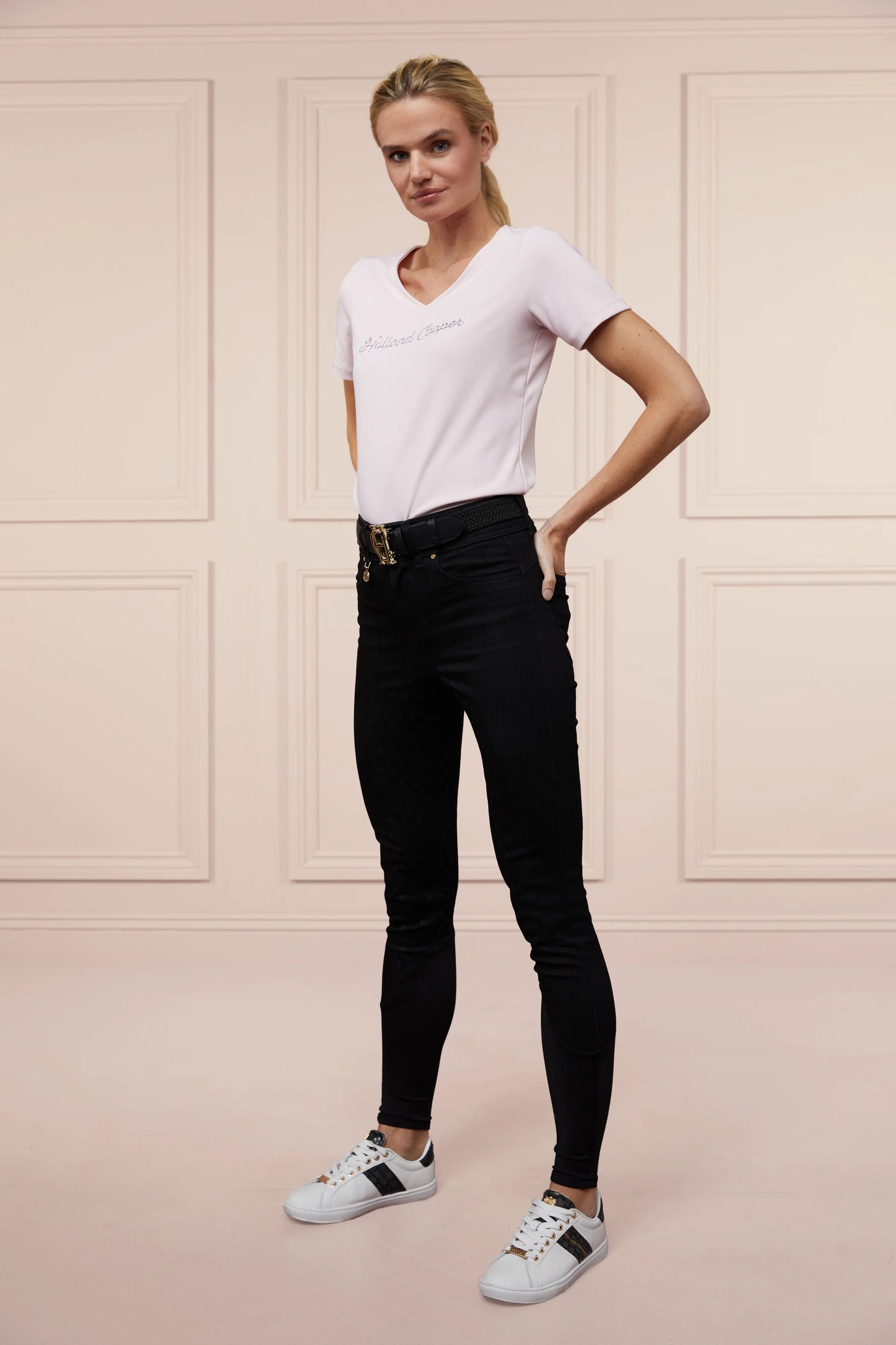 ストレッチデニムキュロット フルグリップ インディゴ/ブラック レディース Holland Cooper