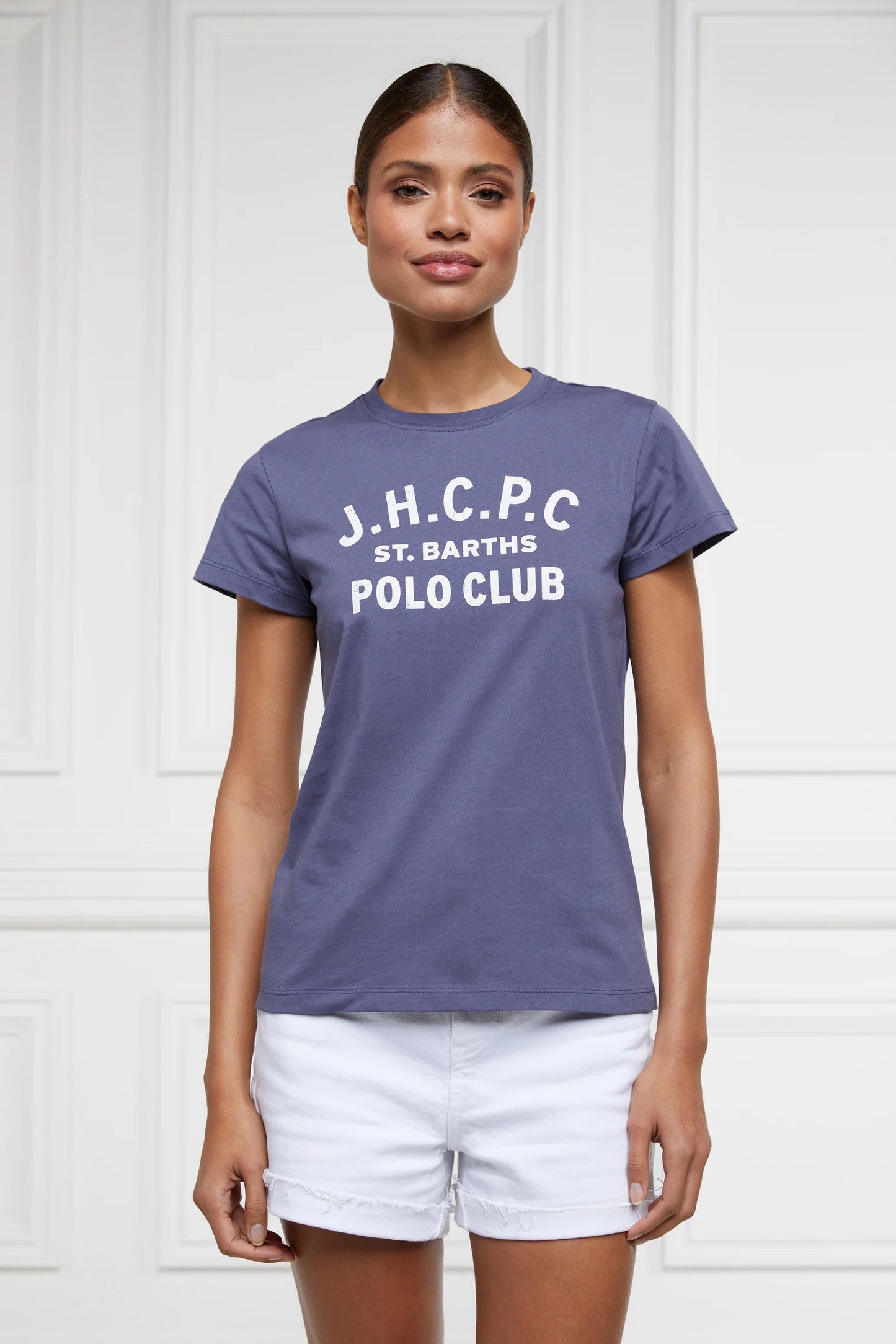 コットンロゴTシャツ レディース ブルー/ホワイト Holland Cooper