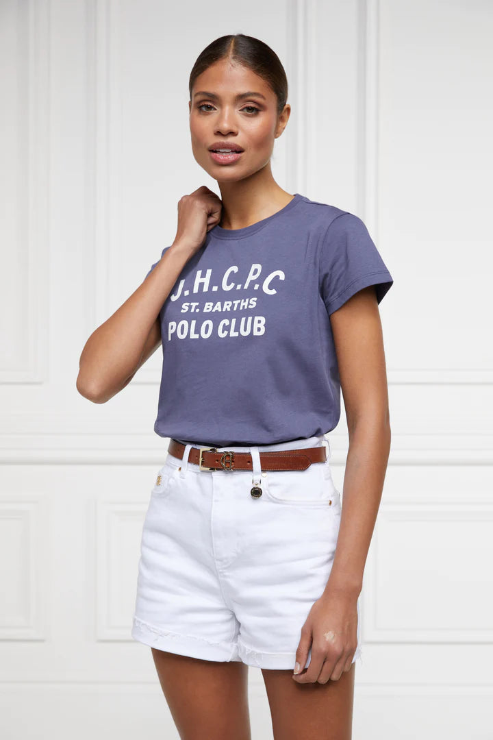 コットンロゴTシャツ レディース ブルー/ホワイト Holland Cooper