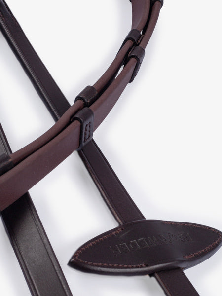 Horse track inner rubber reins Genuine leather Black/brown PS of Sweden