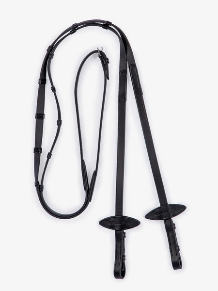 Horse track inner rubber reins Genuine leather Black/brown PS of Sweden