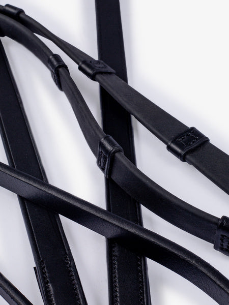 Horse track inner rubber reins Genuine leather Black/brown PS of Sweden