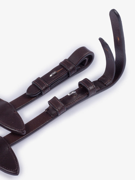 Horse track inner rubber reins Genuine leather Black/brown PS of Sweden