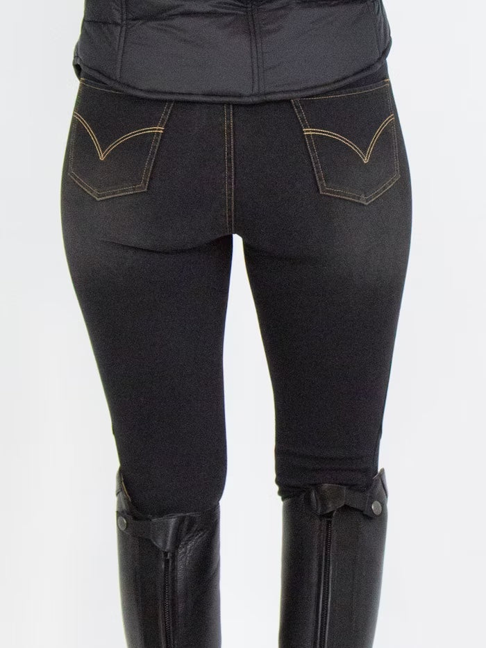 Women's riding culottes in denim, high waist, full grip, blue, Ps of Sweden