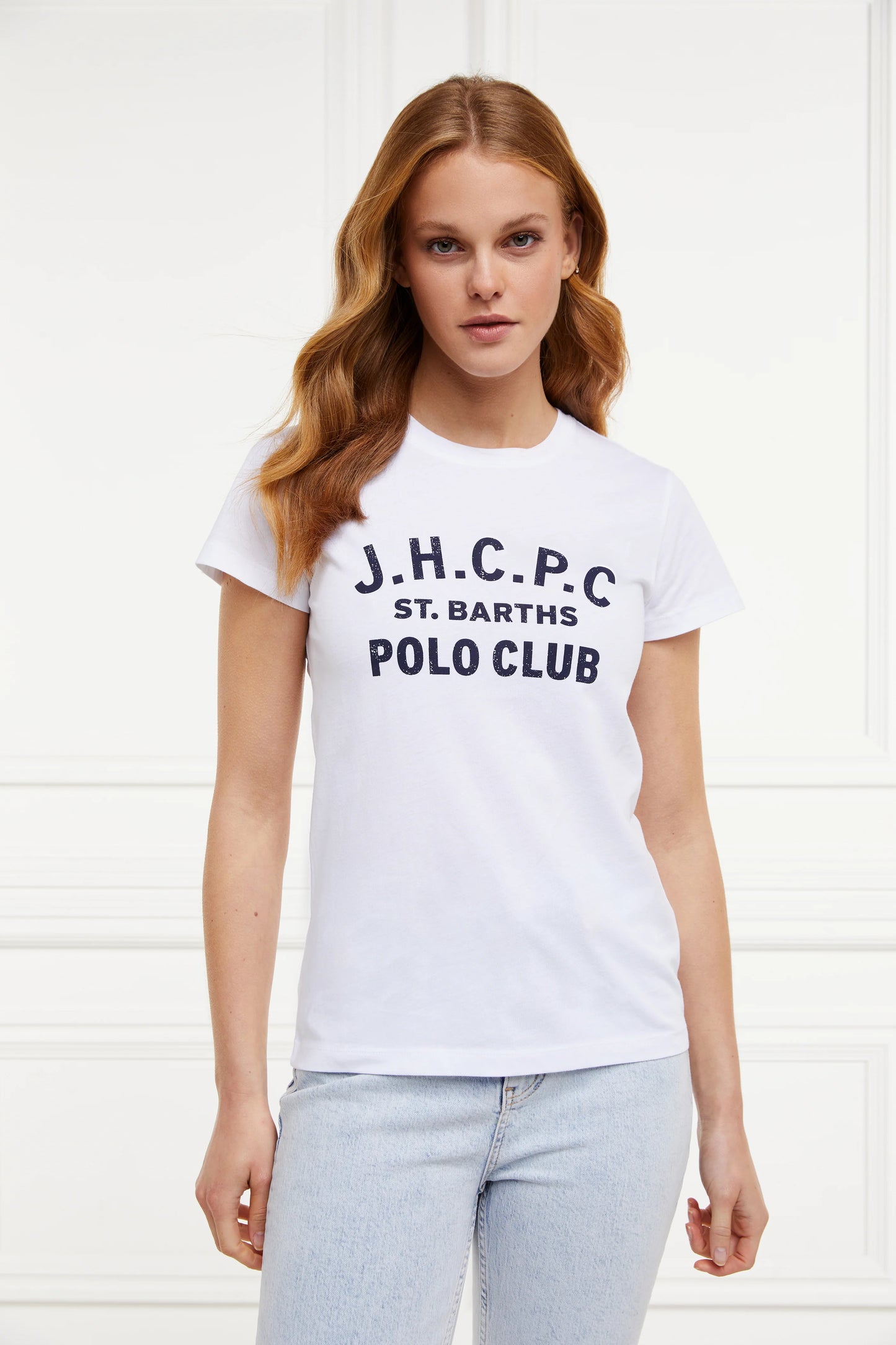 コットンロゴTシャツ レディース ブルー/ホワイト Holland Cooper