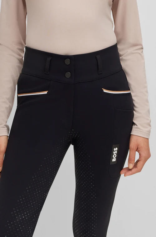 Summer high waist full grip culottes in beige/black with smartphone pocket Hugo Boss