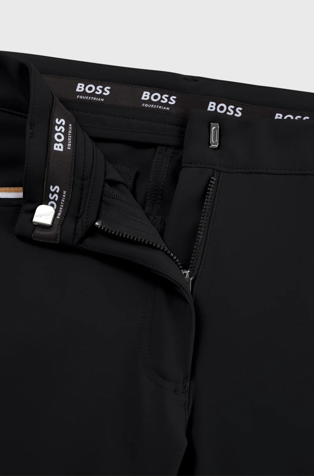 夏用ミドルウエストニーグリップキュロット ベージュ/ブラック スマホポケット付き Hugo Boss