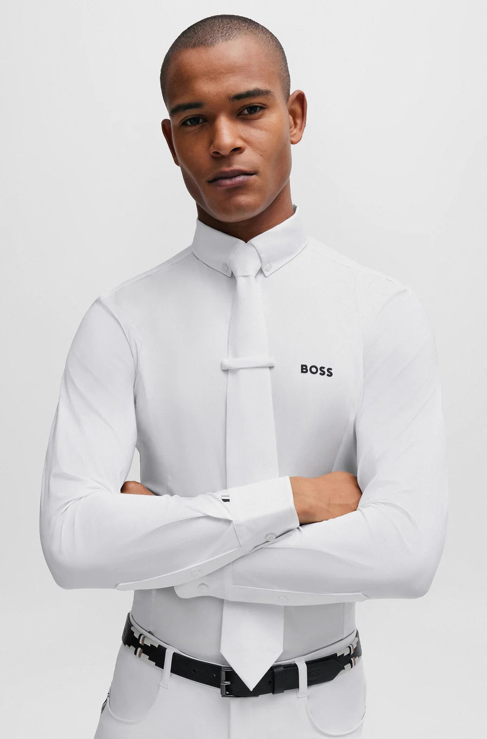 メンズ競技用シャツ 長袖 パイピングシャツ Hugo Boss