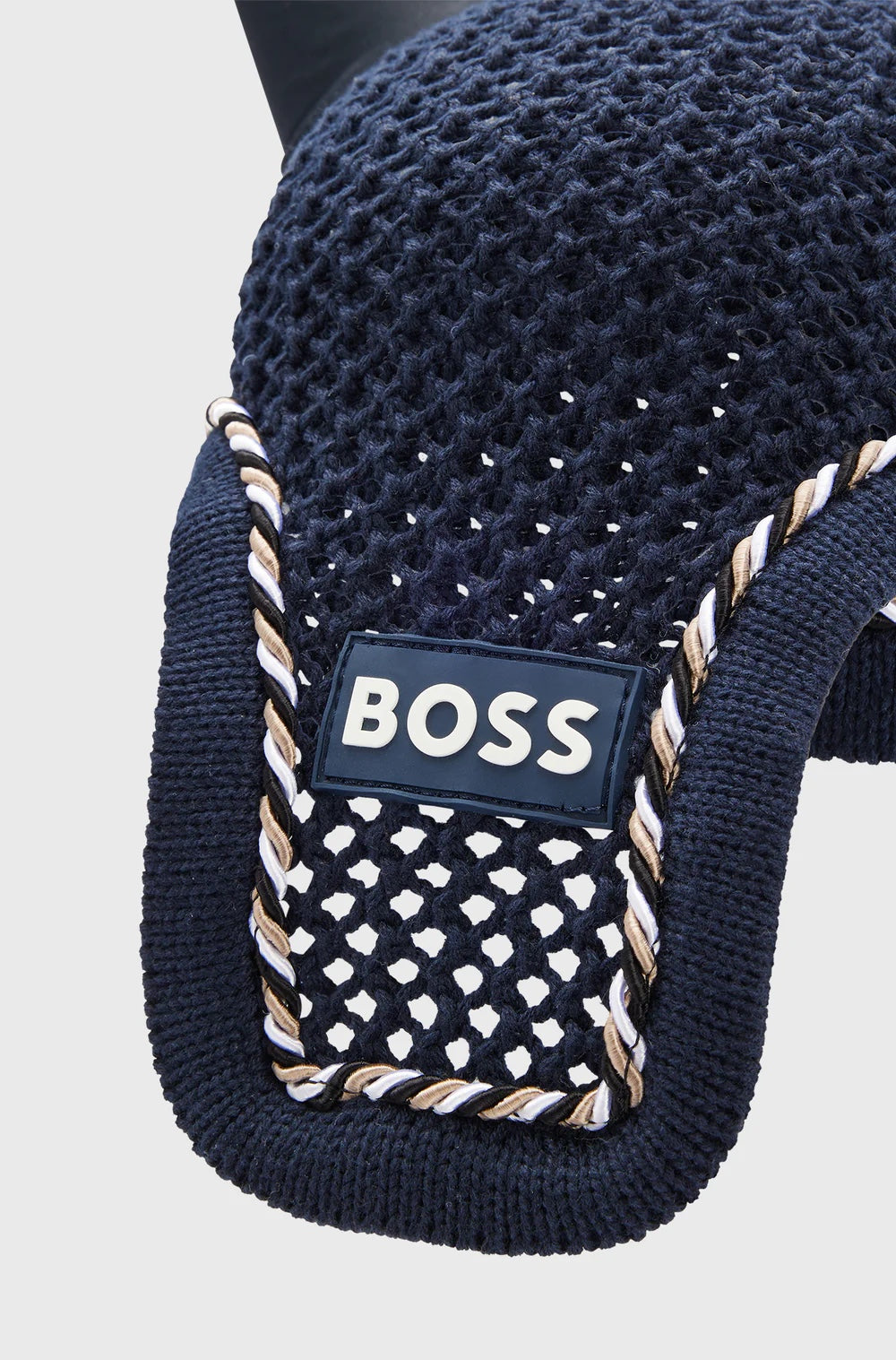 Crochet Ear Net Navy/Camel/Olive Hugo Boss