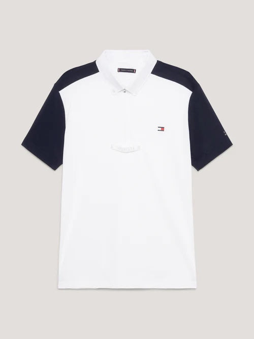 Men's Athletic Short Sleeve Shirt White/Navy Tommy Hilfiger Equestrian