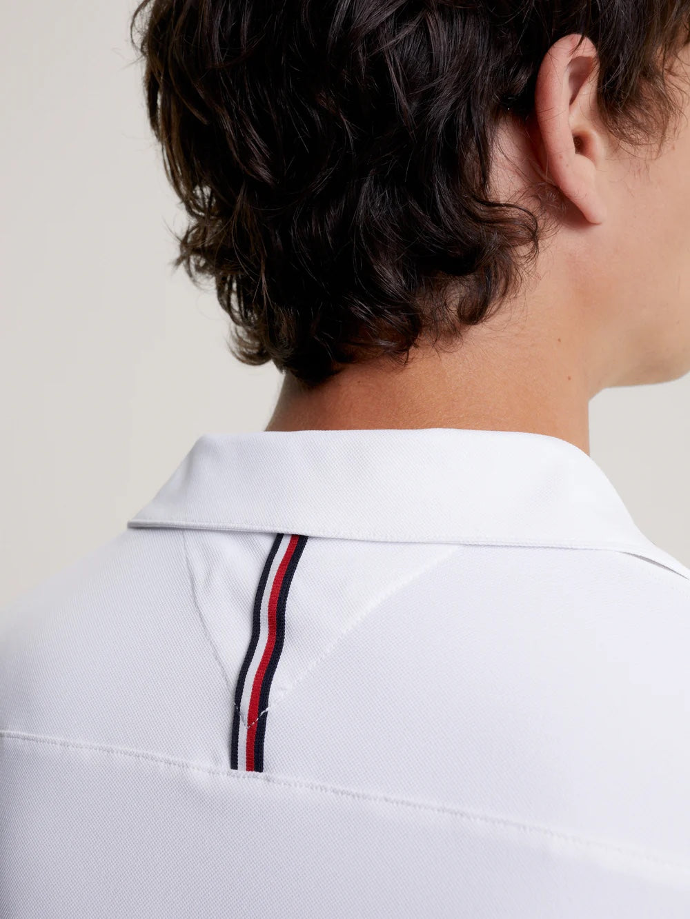 メンズ半袖ポロシャツ ホワイト/ネイビー Tommy Hilfiger Equestrian