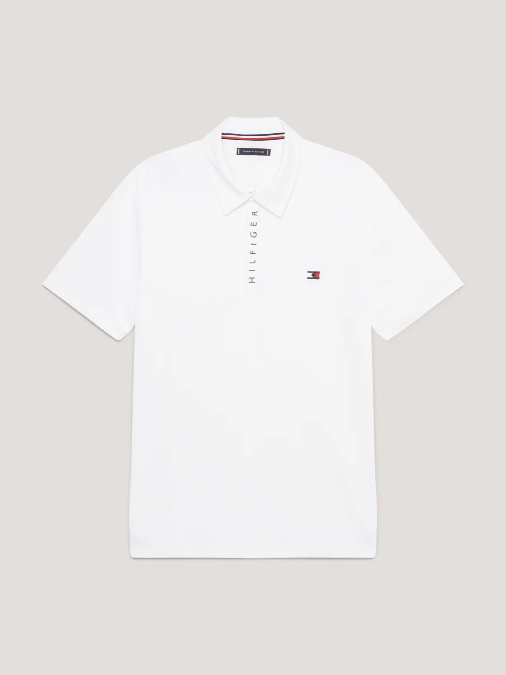 メンズ半袖ポロシャツ ホワイト/ネイビー Tommy Hilfiger Equestrian