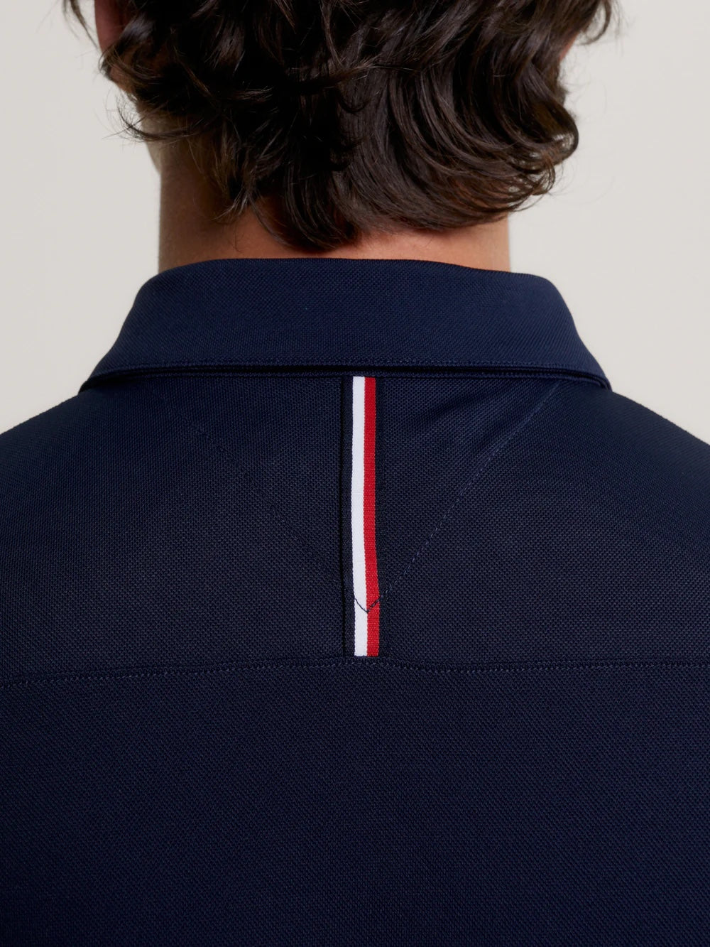 メンズ半袖ポロシャツ ホワイト/ネイビー Tommy Hilfiger Equestrian