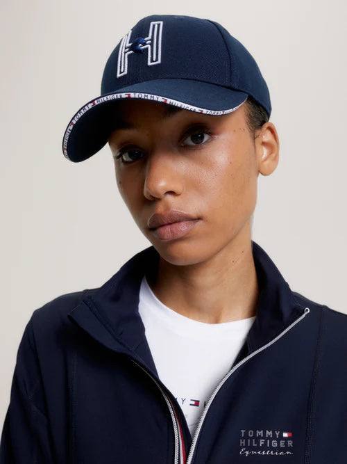 ユニセックス乗馬用キャップ 3Dロゴ ネイビー 防水 Tommy Hilfiger Equestrian