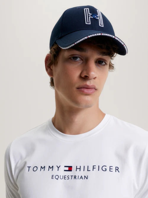 ユニセックス乗馬用キャップ 3Dロゴ ネイビー 防水 Tommy Hilfiger Equestrian