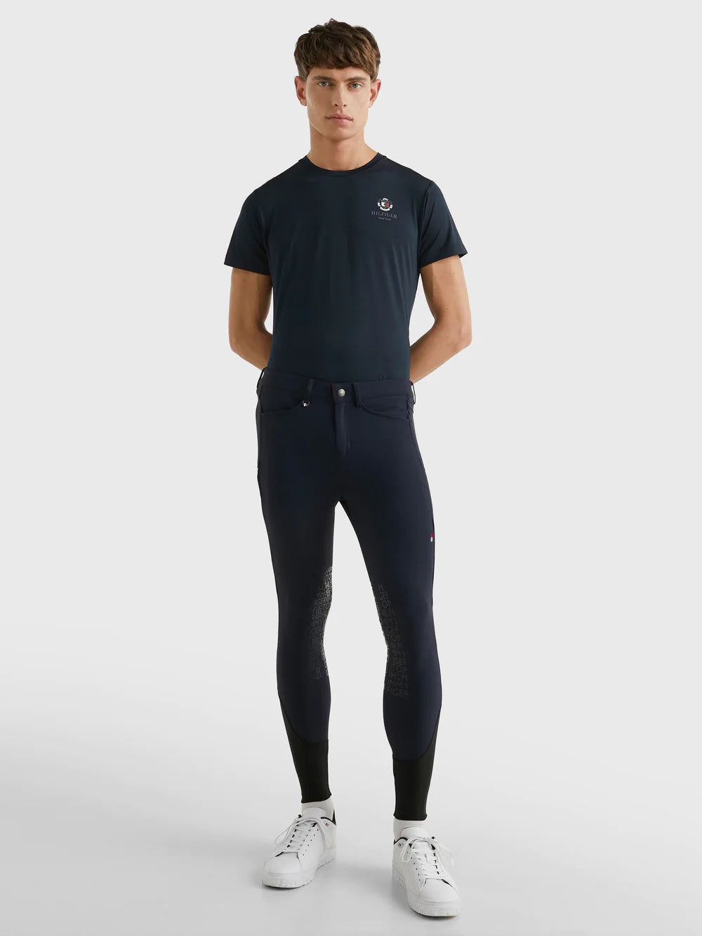 Men's Summer Riding Culottes, Knee Grip, Navy/White, Tommy Hilfiger Equestrian