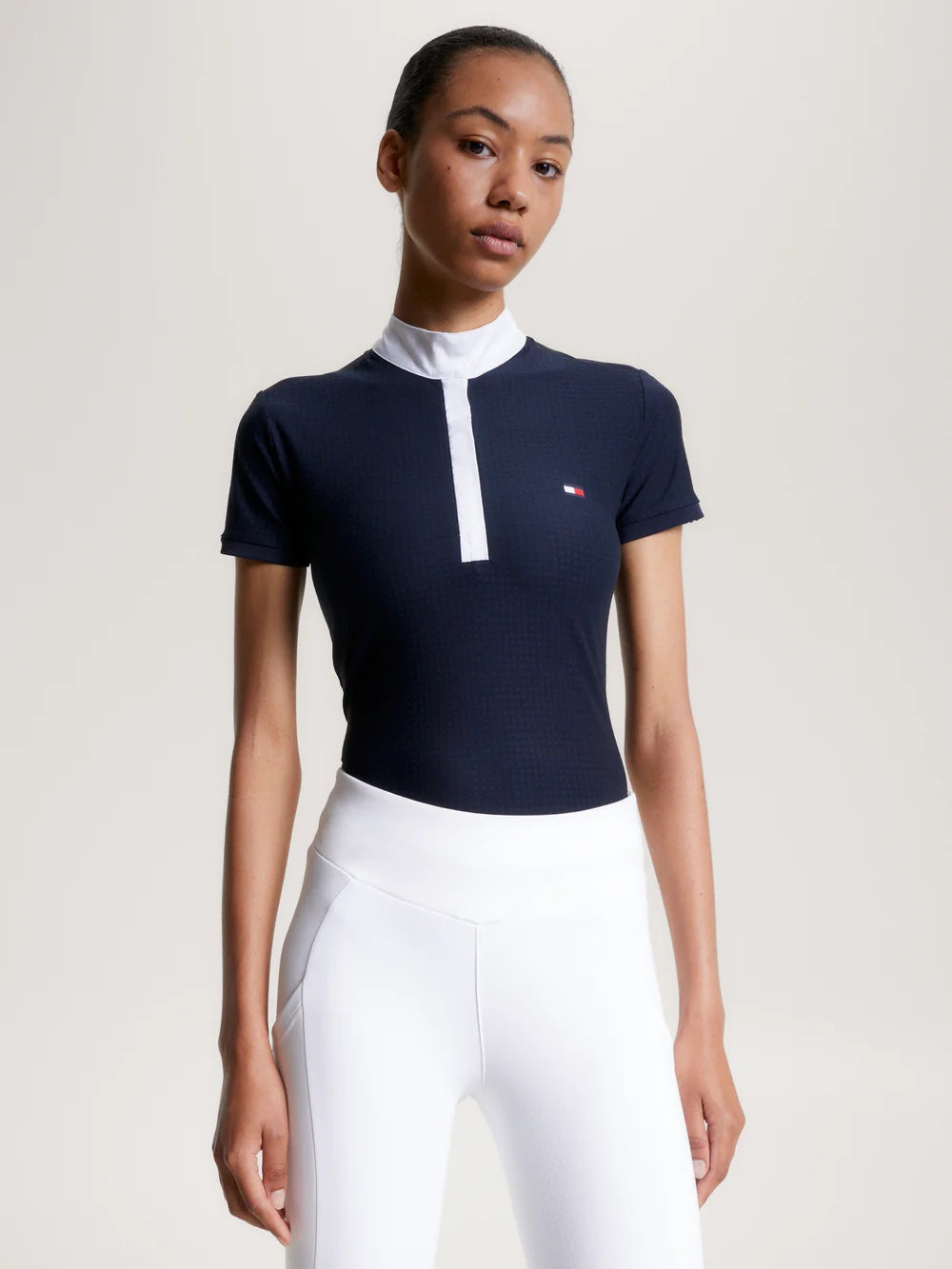 Tommy Hilfiger Equestrian Short Sleeve Athletic Shirt White/Navy