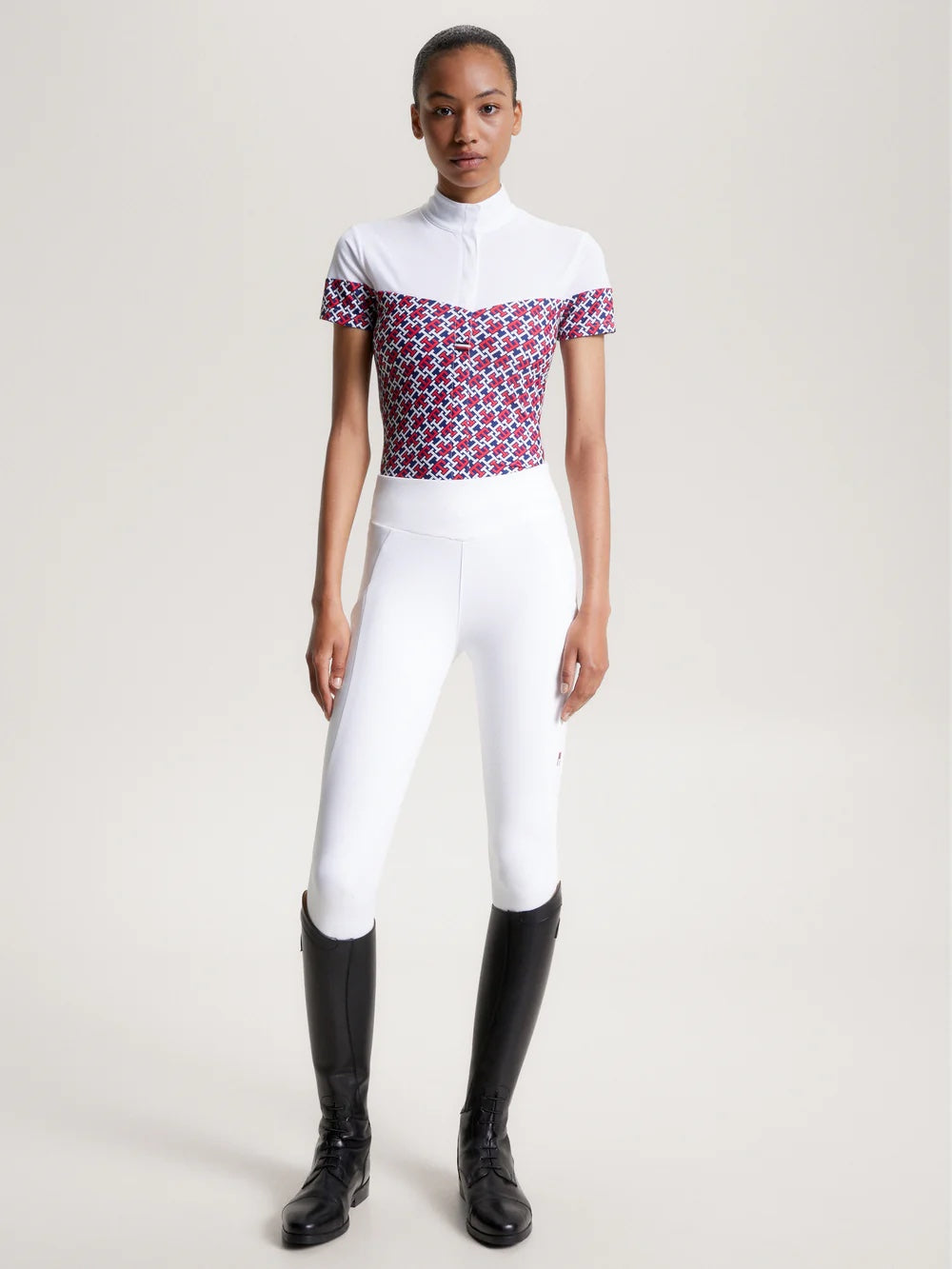 競技用半袖シャツ ブロックカラー ネイビー/マルチカラー Tommy Hilfiger Equestrian