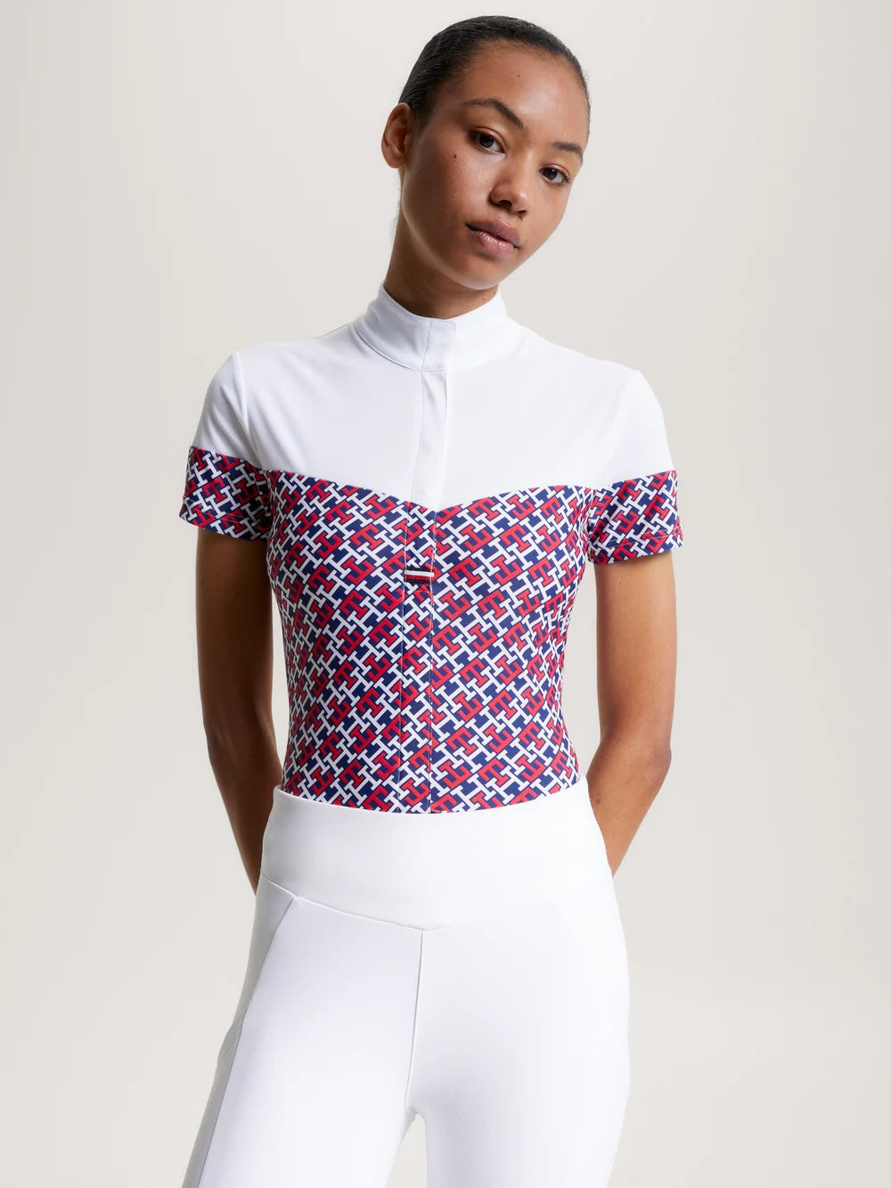 競技用半袖シャツ ブロックカラー ネイビー/マルチカラー Tommy Hilfiger Equestrian