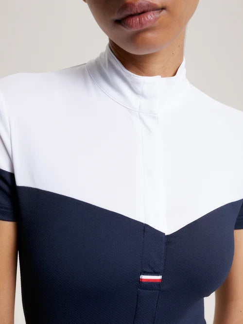 競技用半袖シャツ ブロックカラー ネイビー/マルチカラー Tommy Hilfiger Equestrian