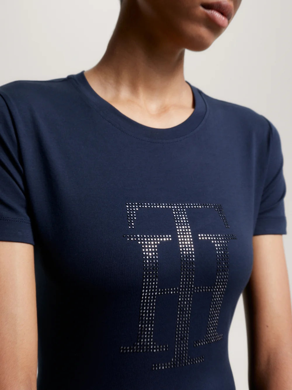 乗馬用半袖Tシャツ ラインストーン ネイビー/ホワイト Tommy Hilfiger Equestrian