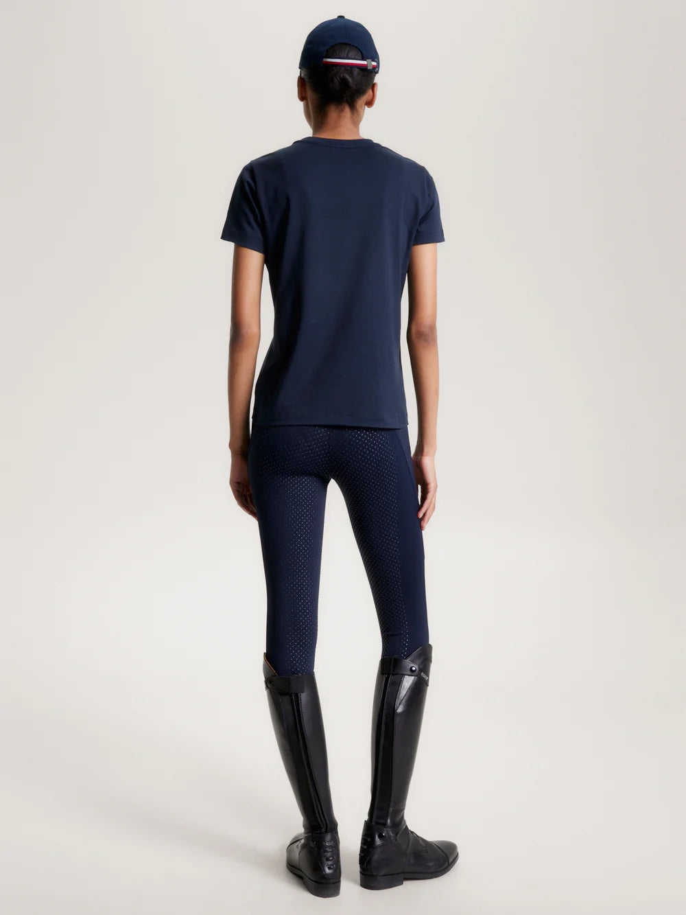 乗馬用半袖Tシャツ ラインストーン ネイビー/ホワイト Tommy Hilfiger Equestrian