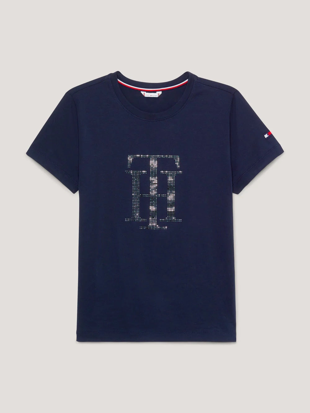 乗馬用半袖Tシャツ ラインストーン ネイビー/ホワイト Tommy Hilfiger Equestrian