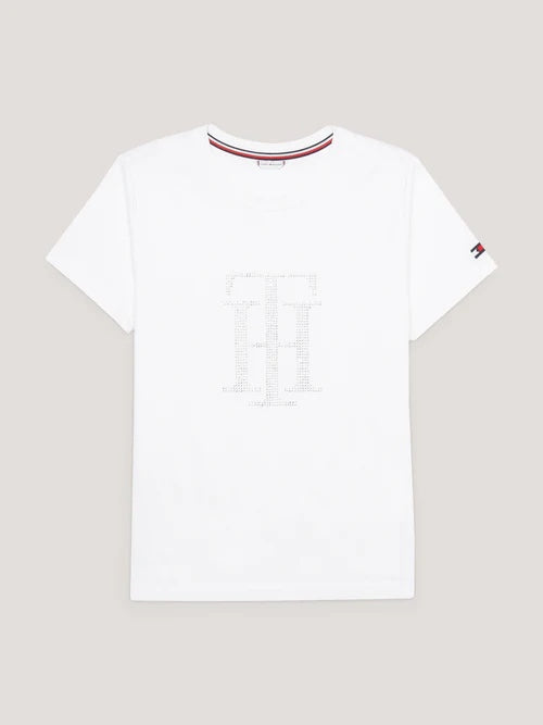 乗馬用半袖Tシャツ ラインストーン ネイビー/ホワイト Tommy Hilfiger Equestrian