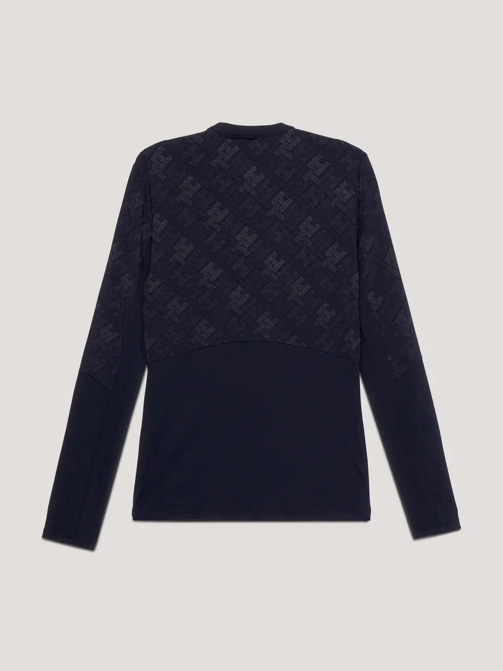Tommy Hilfiger Equestrian Long Sleeve Top with Zip Pockets, Multi Logo/Navy