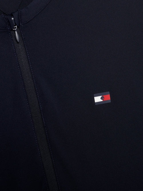 Tommy Hilfiger Equestrian Long Sleeve Top with Zip Pockets, Multi Logo/Navy