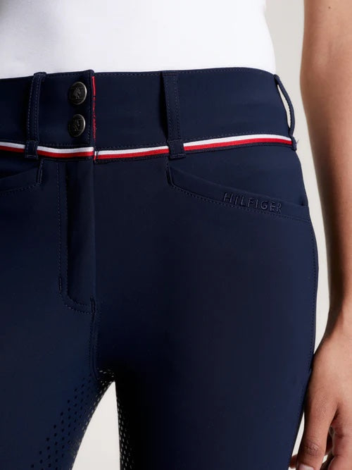 Water-repellent power stretch culottes, full grip, all seasons, navy/white, Tommy Hilfiger Equestrian