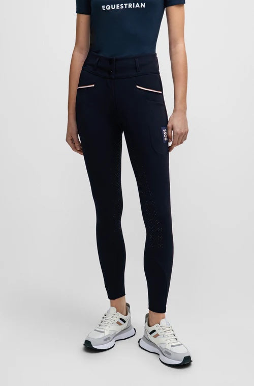 Summer high waist full grip culottes in beige/black with smartphone pocket Hugo Boss