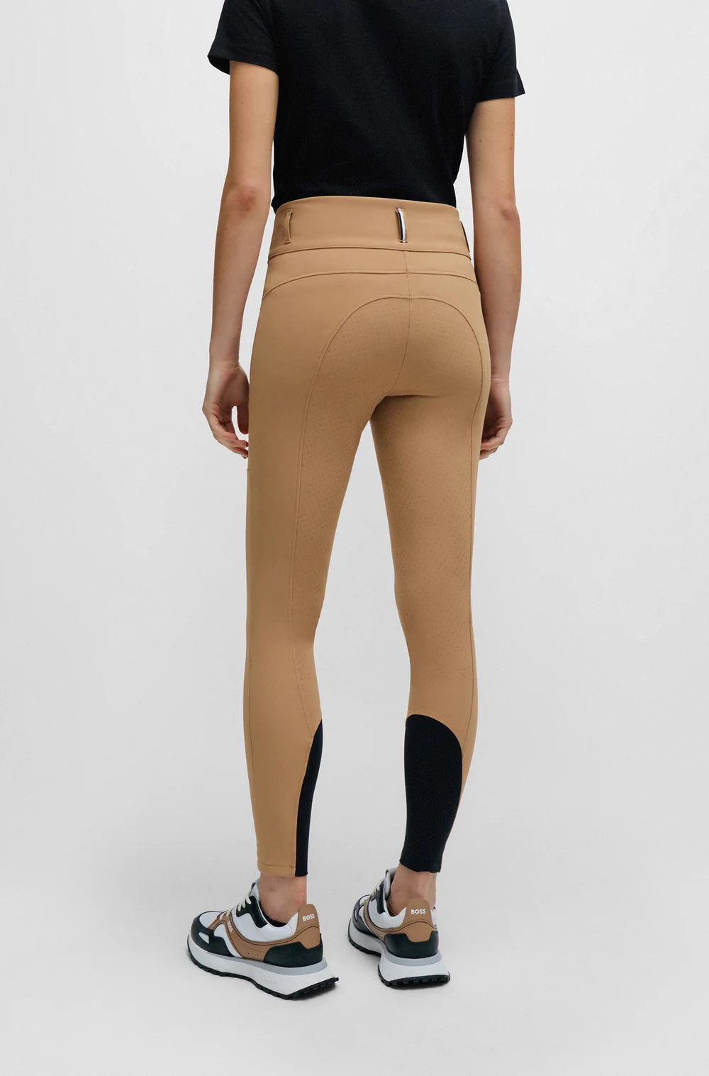 Summer high waist full grip culottes in beige/black with smartphone pocket Hugo Boss