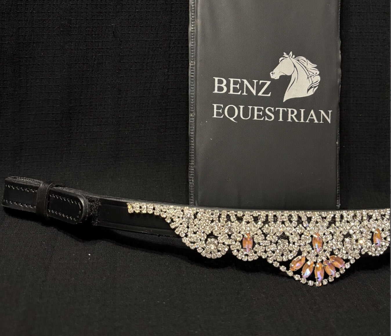 Crystal Lace Frame Leather Pink & Silver Black/Brown Benz Equestrian