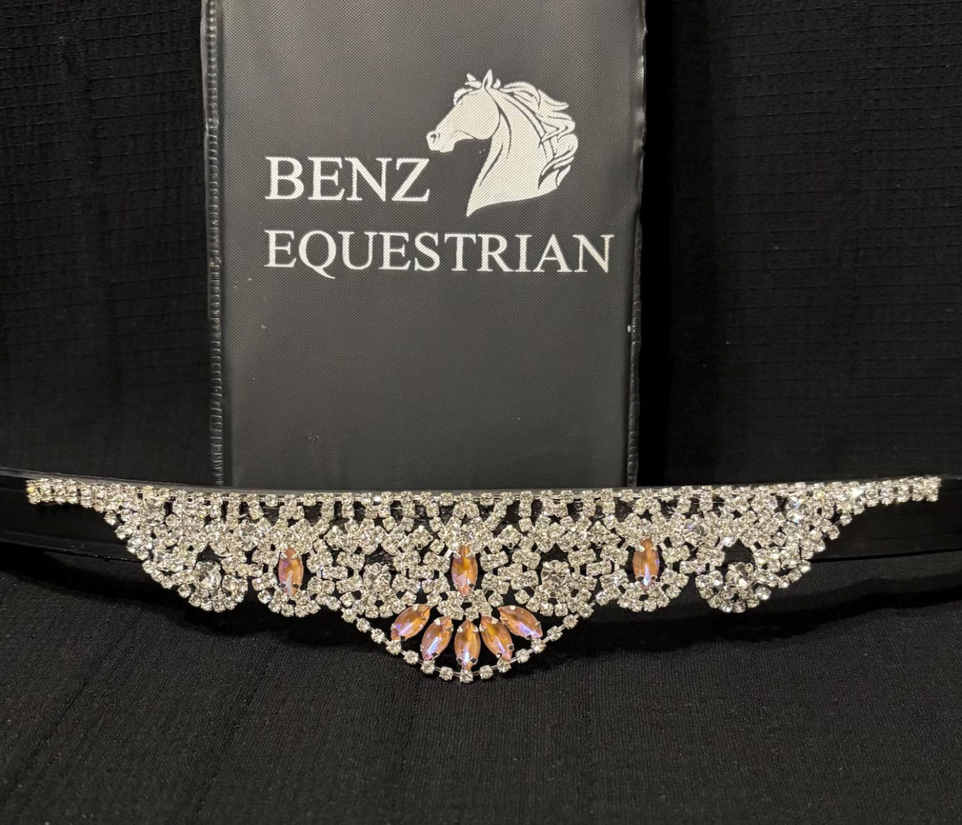 Crystal Lace Frame Leather Pink & Silver Black/Brown Benz Equestrian