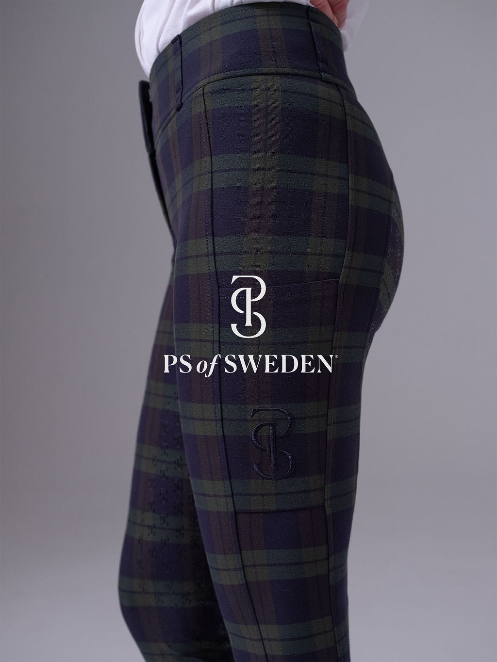 【限定】チェック柄ハイウエストキュロット フルグリップ ミッドナイトグリーン PS of Sweden