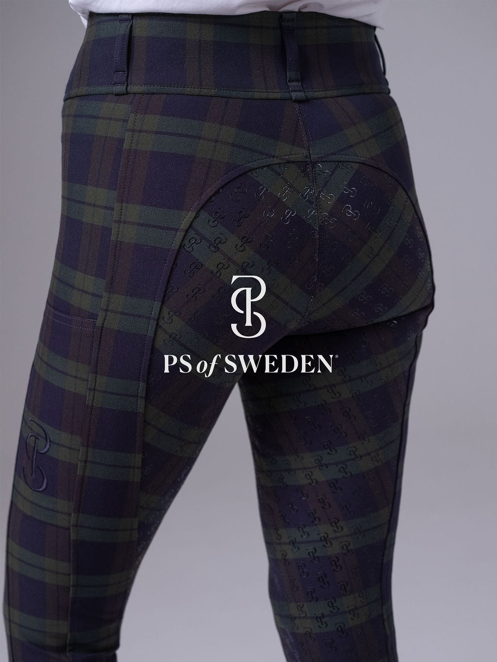 【限定】チェック柄ハイウエストキュロット フルグリップ ミッドナイトグリーン PS of Sweden