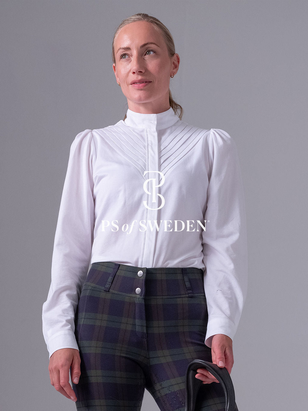 Puff sleeve stretch shirt for horse riding, made of stretch cotton in 3 colours, PS of Sweden