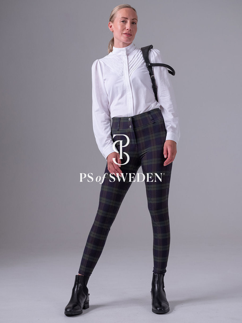 Puff sleeve stretch shirt for horse riding, made of stretch cotton in 3 colours, PS of Sweden