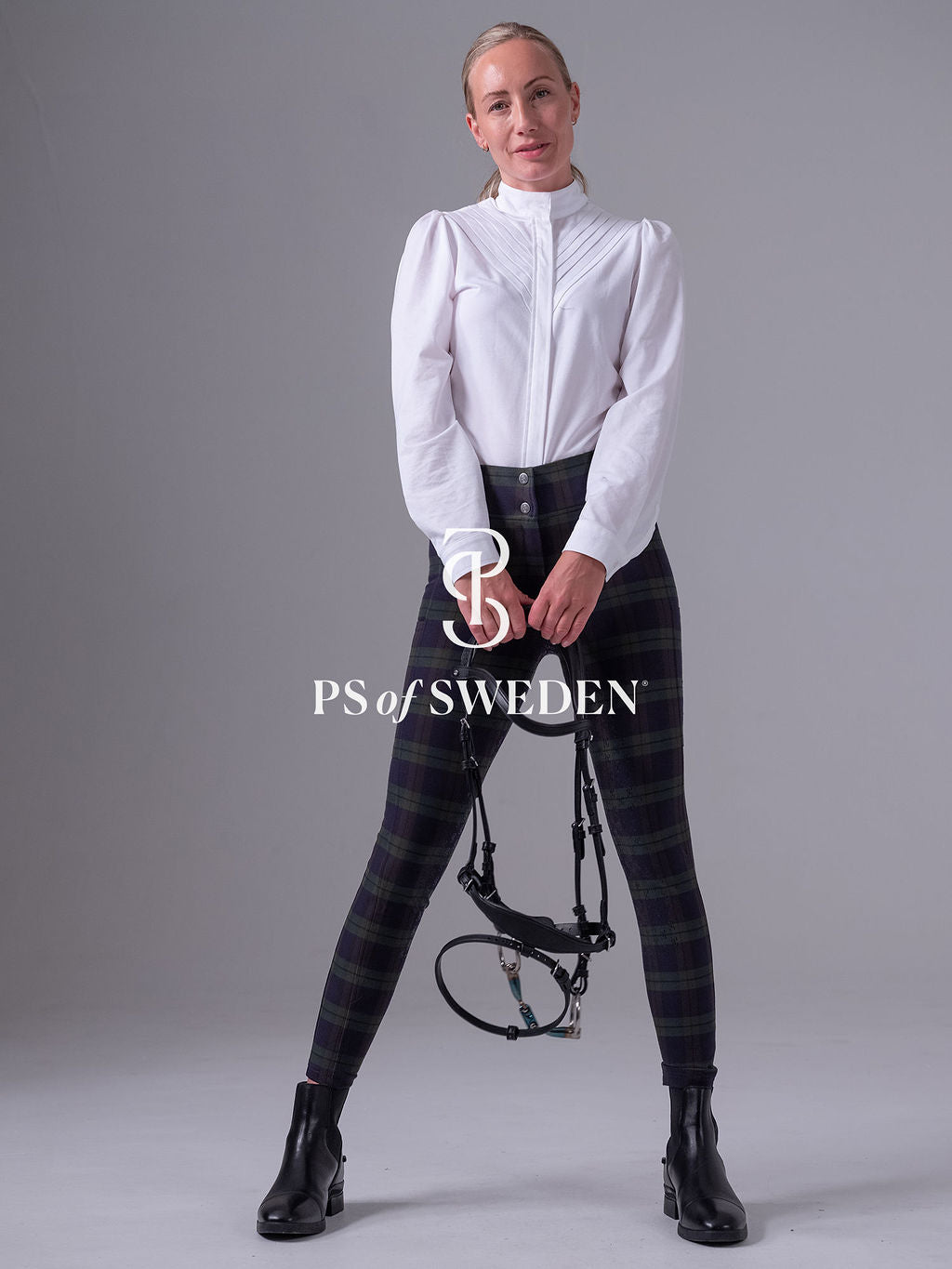 Puff sleeve stretch shirt for horse riding, made of stretch cotton in 3 colours, PS of Sweden