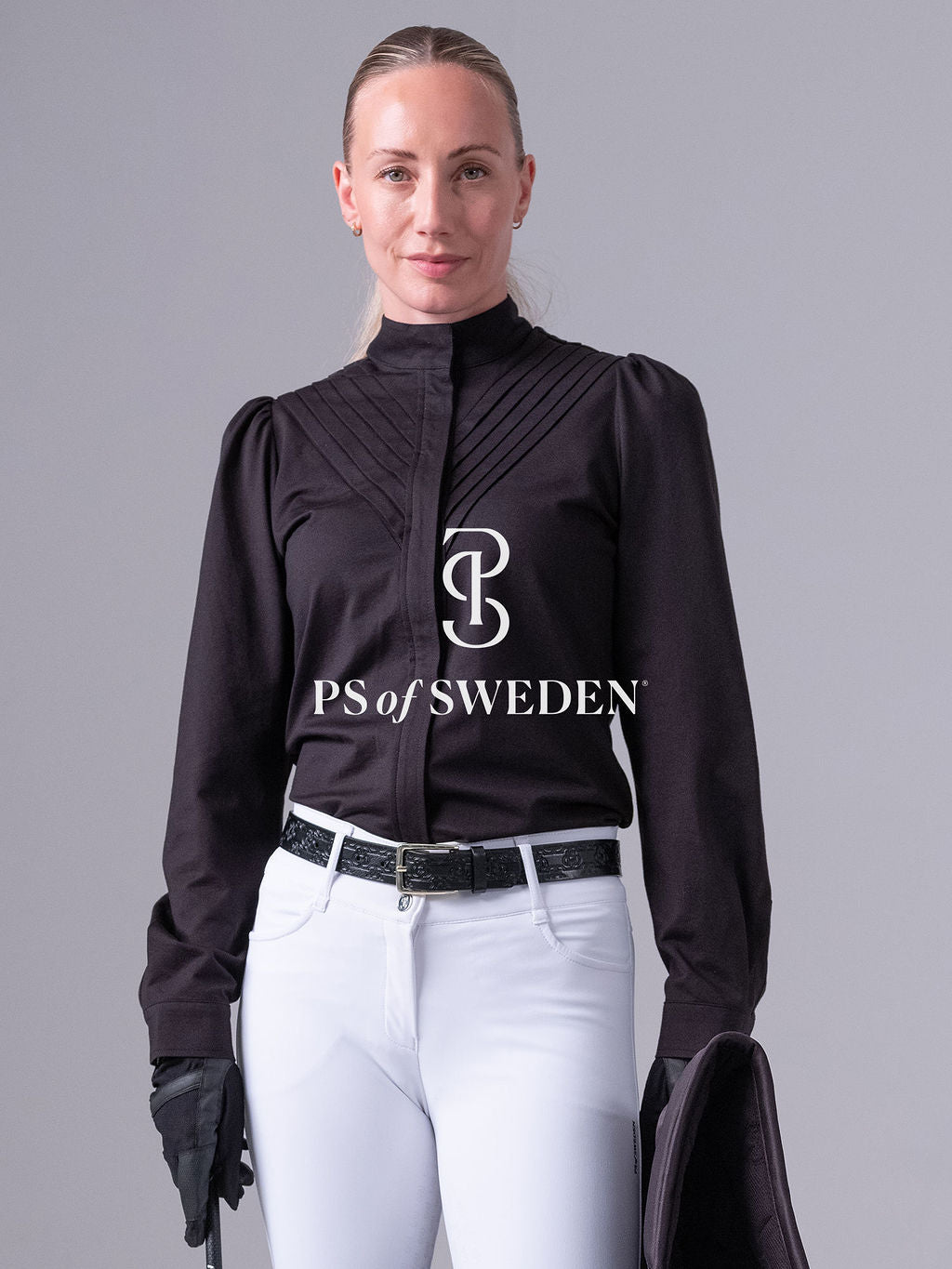 Puff sleeve stretch shirt for horse riding, made of stretch cotton in 3 colours, PS of Sweden