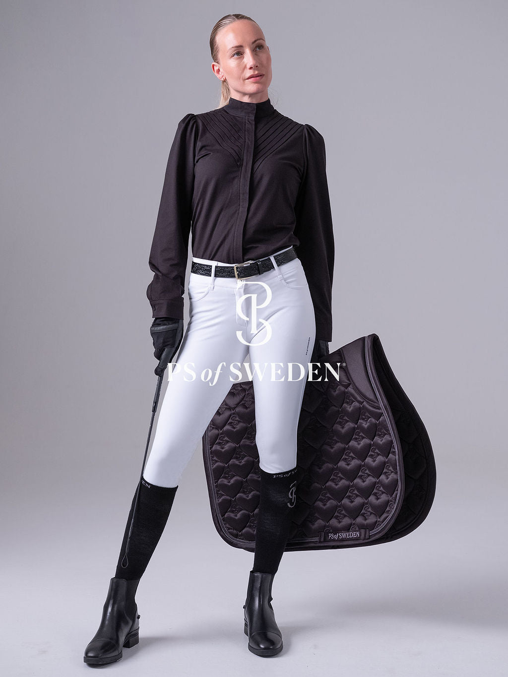 Puff sleeve stretch shirt for horse riding, made of stretch cotton in 3 colours, PS of Sweden