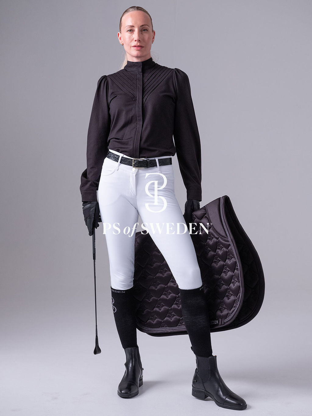 Puff sleeve stretch shirt for horse riding, made of stretch cotton in 3 colours, PS of Sweden