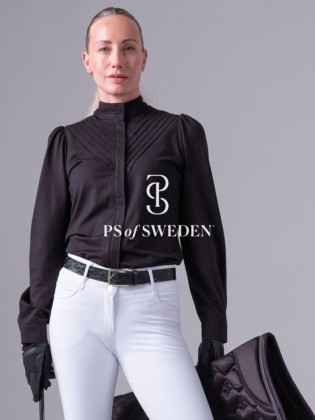 Puff sleeve stretch shirt for horse riding, made of stretch cotton in 3 colours, PS of Sweden