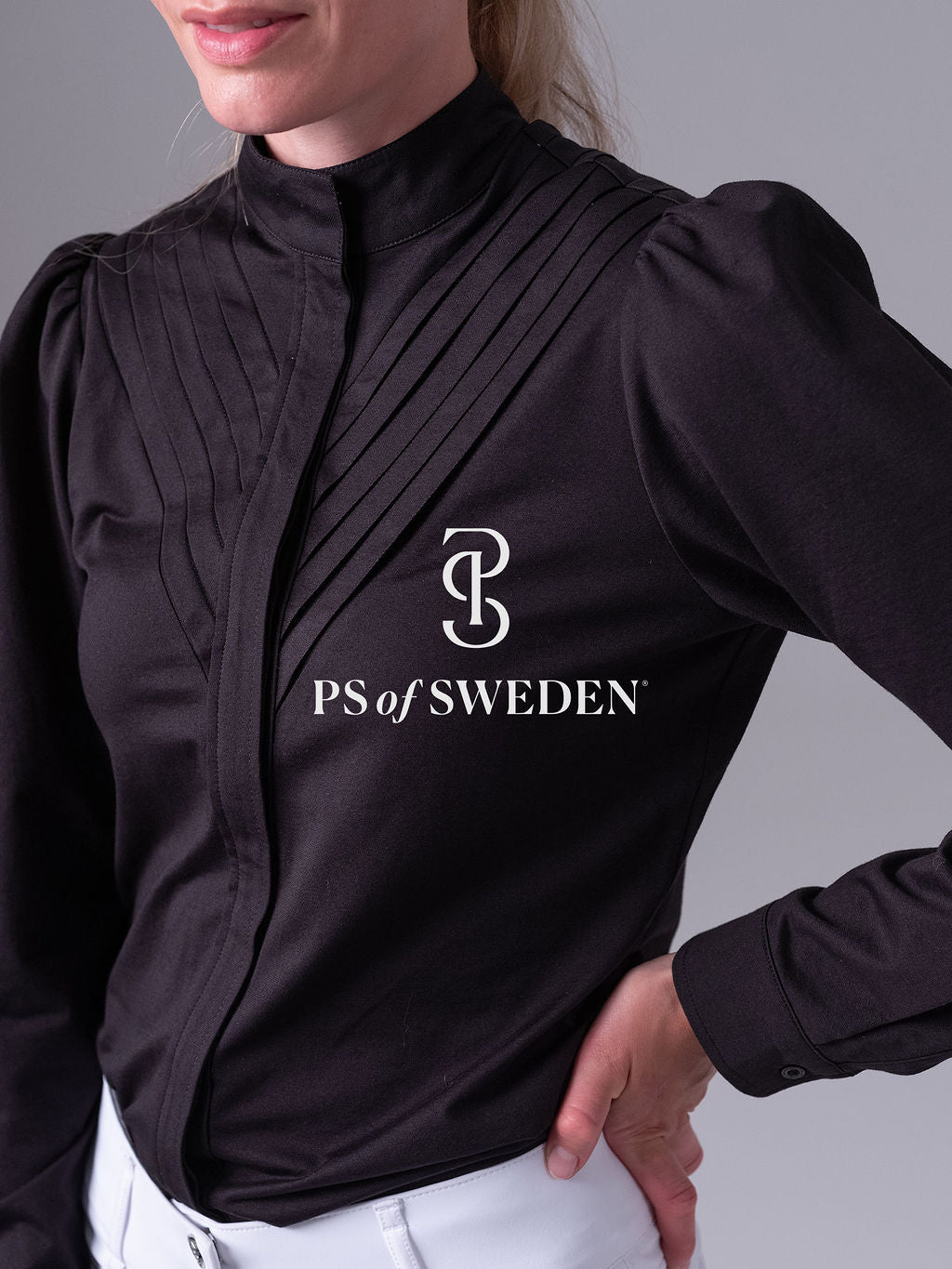 Puff sleeve stretch shirt for horse riding, made of stretch cotton in 3 colours, PS of Sweden