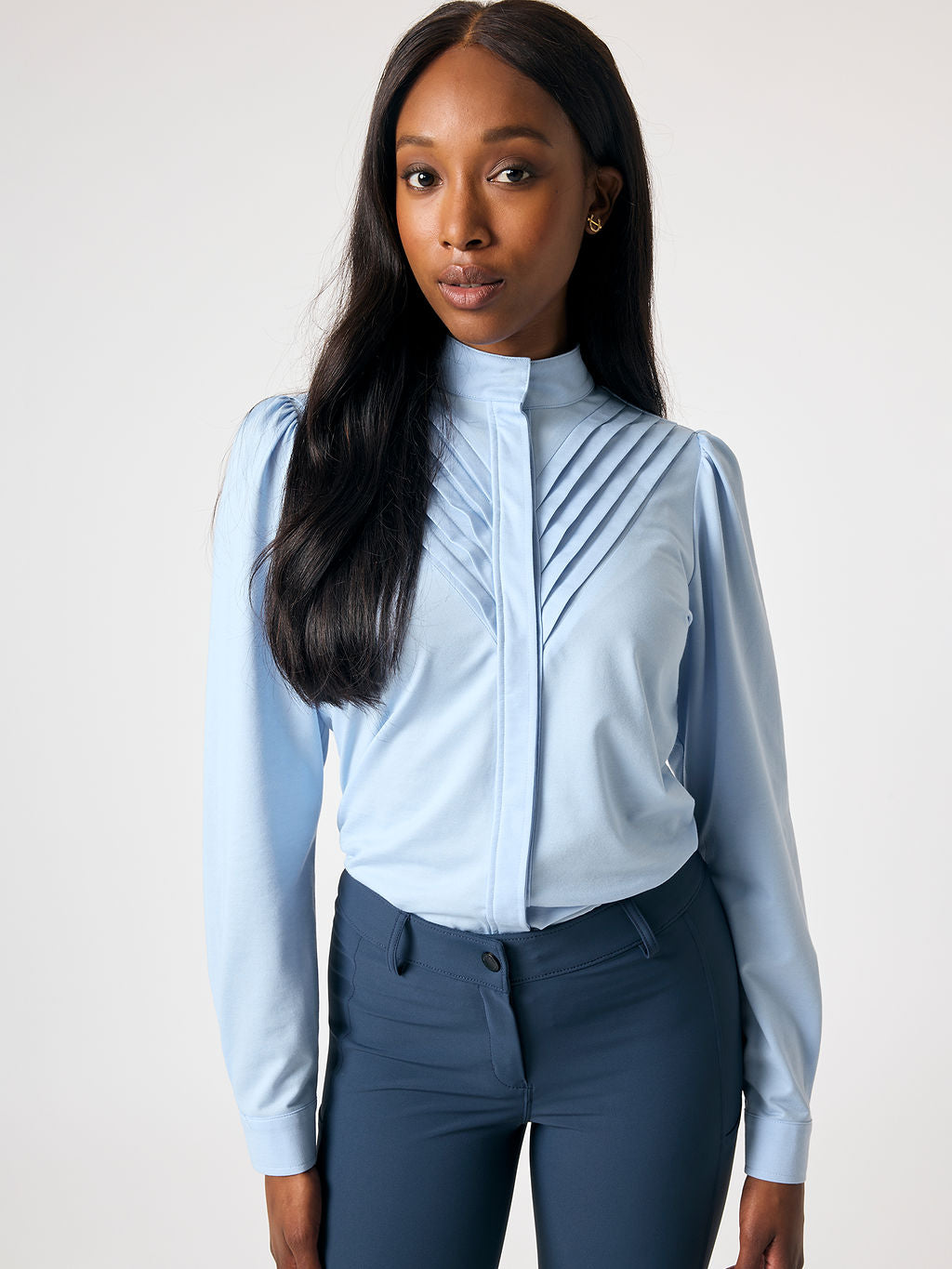 Puff sleeve stretch shirt for horse riding, made of stretch cotton in 3 colours, PS of Sweden